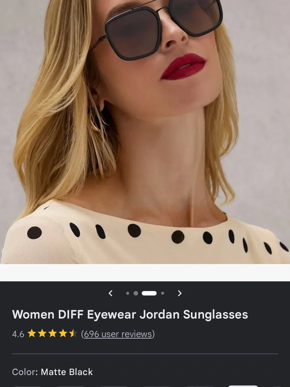 Diff Eyewear Black Square Metal Double-Bridge Sunglasses
